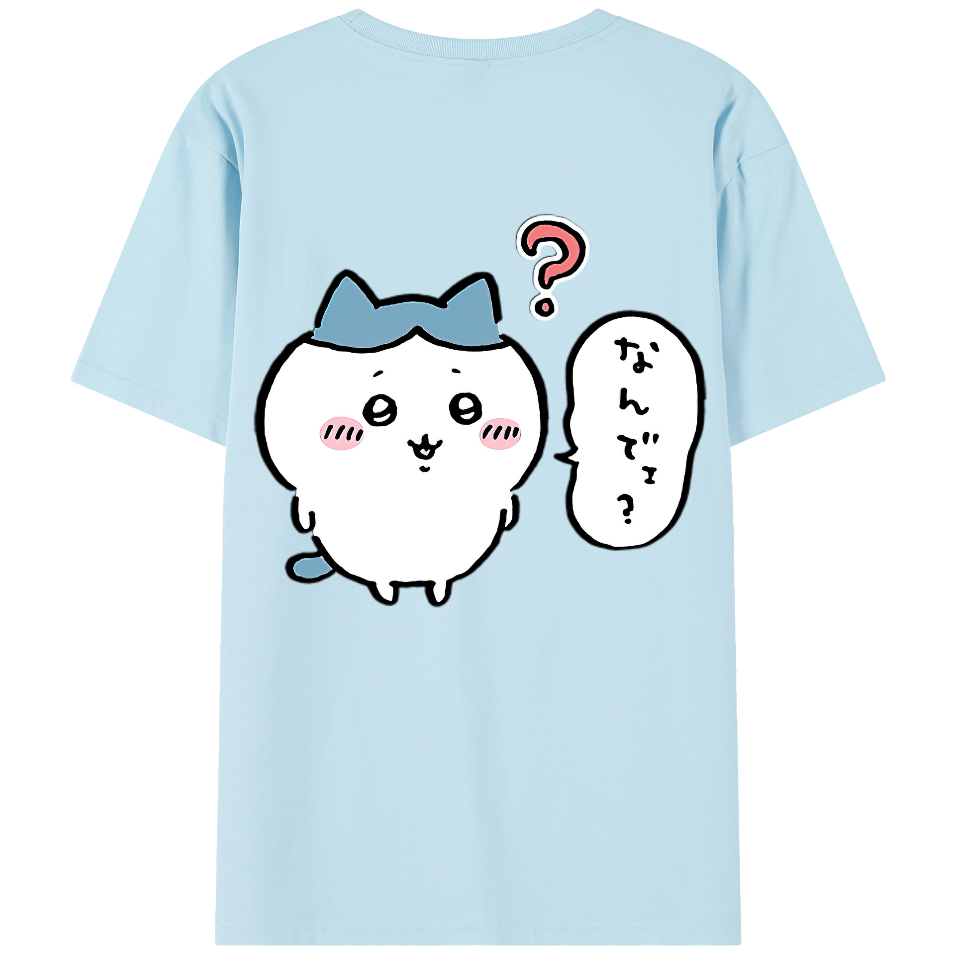 （画像用） ちいかわ ハチワレ Chii-kawa hachiware 綿100％半袖Tシャツ（背面プリント）